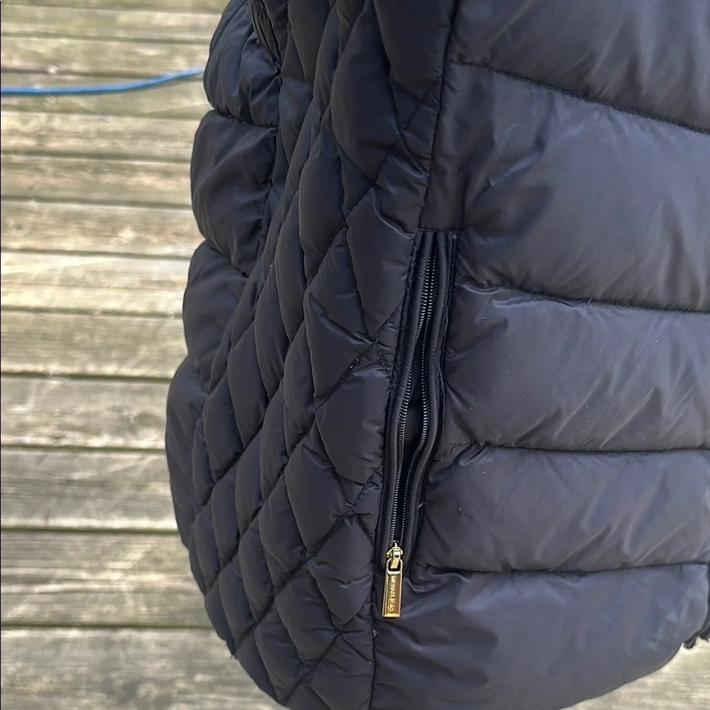 Michael Kors Black Puffer Jacket with Chevron Stitching - Picture 12 of 12